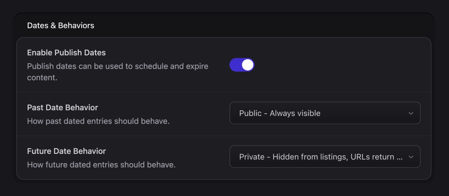 Collection Date Behaviors