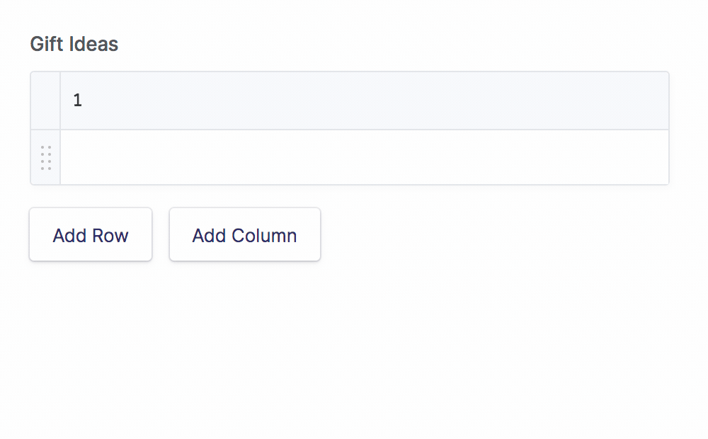 Screenshot of Table