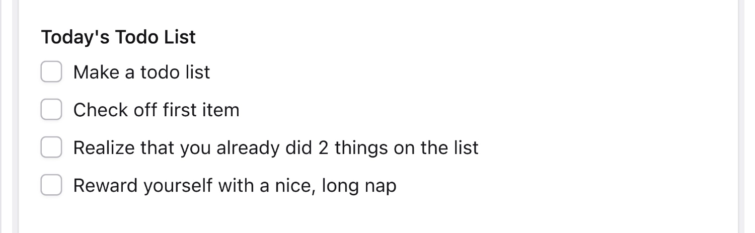Screenshot of Checkboxes