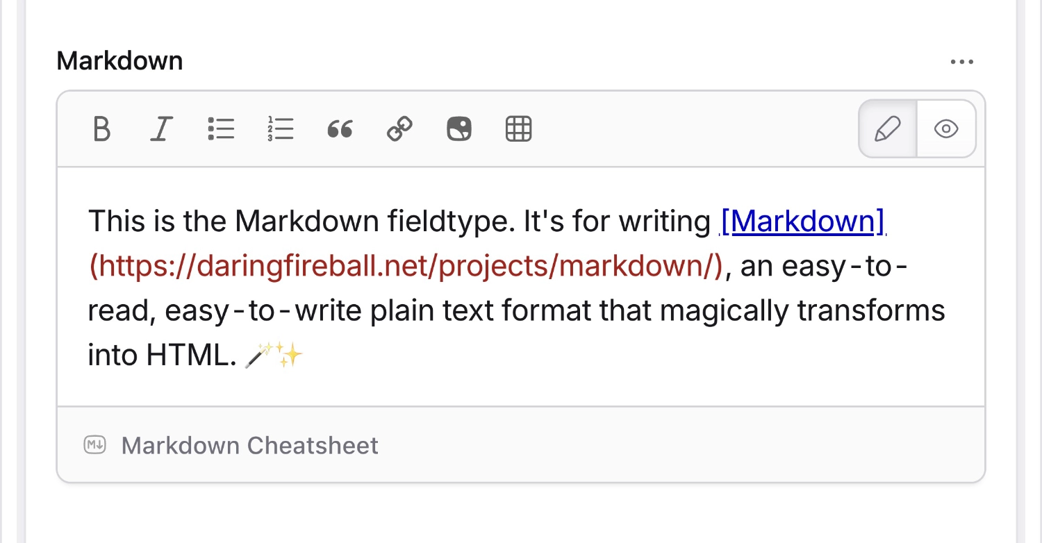 Screenshot of Markdown