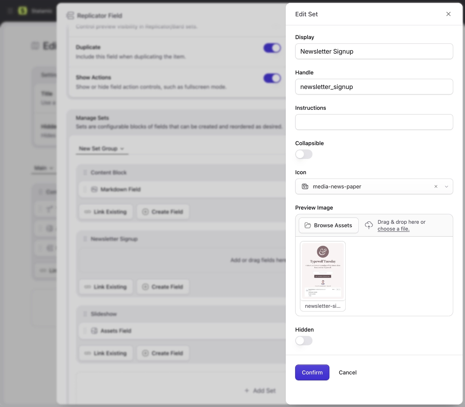 Replicator Set Previews