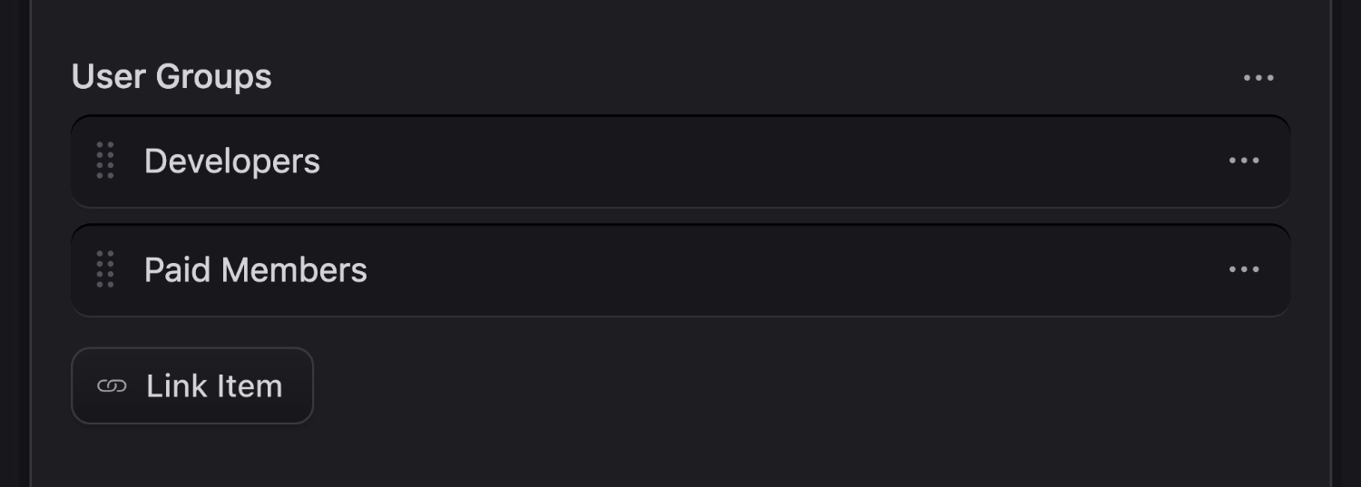 Screenshot of User Groups