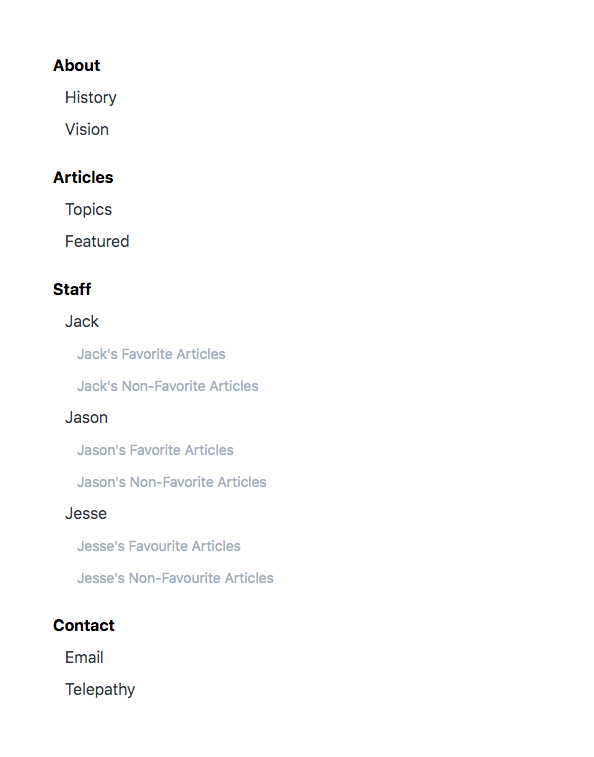 Sidebar nav example